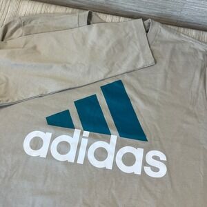 NWT Adidas Long Sleeve T Shirt Men's XL Beige Wonder Beige Cotton Logo